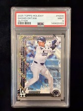 2025 Topps Holiday Shohei Ohtani PSA 9 #H200 Silver Glitter Parallel Dodgers MVP