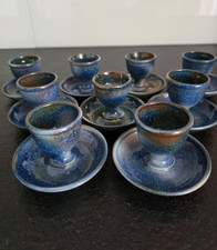 TOP DENK Keramik 9x Eierbecher Set einteilig &ndash; Blau &ndash; RARIT&Auml;T