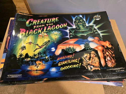 Creature Pinball Machine Translite Game Art Original Used