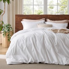 Washed cotton queen size duvet cover, simple style duvet cover for all seasons