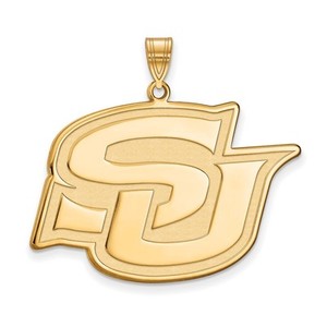 Authentic Sterling Silver Gold-plated LogoArt Southern University Jaguars Extra LG Pendant
