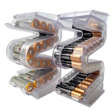 Battery Ladder Organizer Case for AA & AAA Batteries - Stackable or Mounted V...