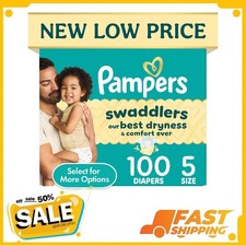 Pampers Swaddlers Fragrance Free Baby Diapers Size 5, 100 Count, Free Shipping