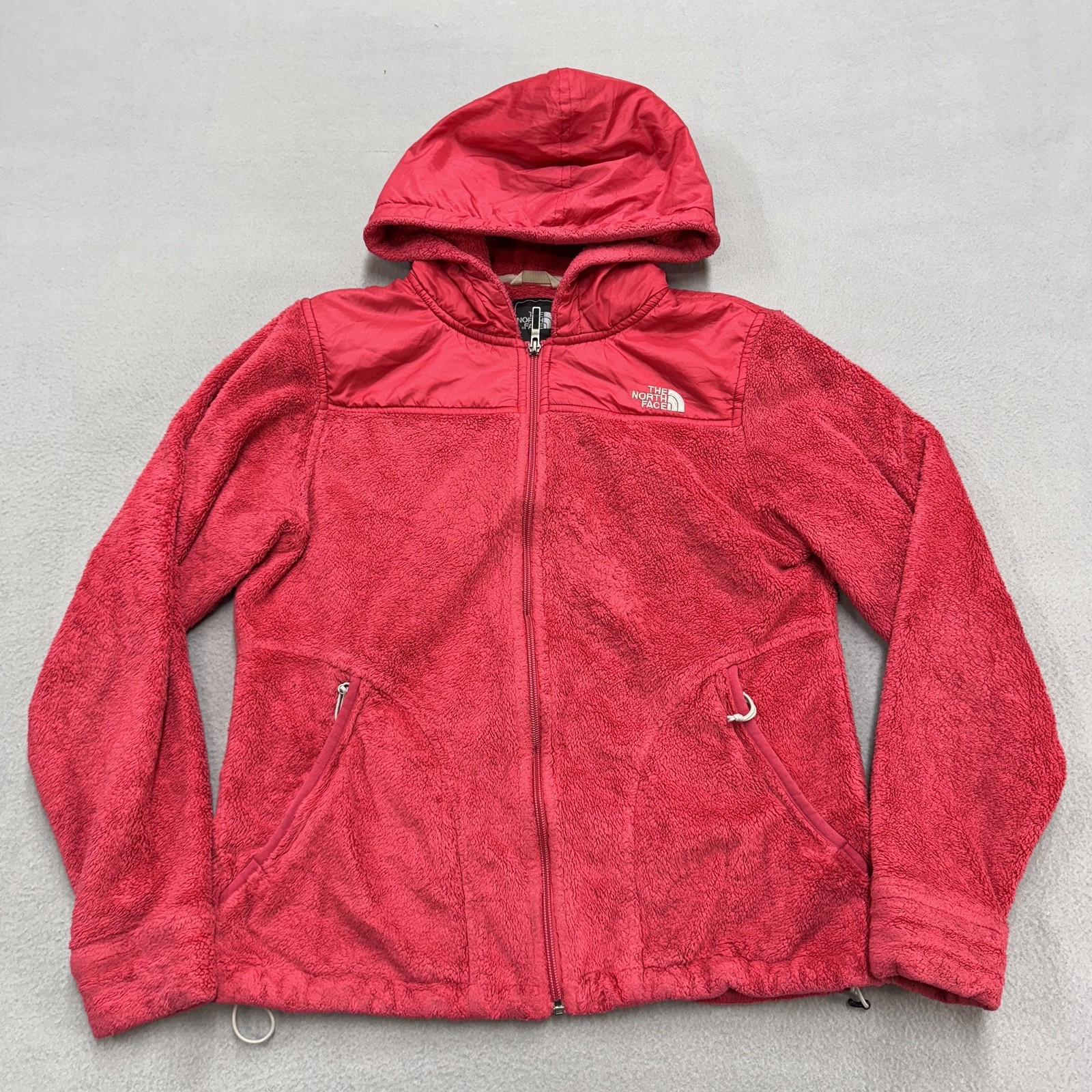 The North Face Jacket Womens Medium Pink Fleece Hooded Full Zip Cozy Warm Hoodie