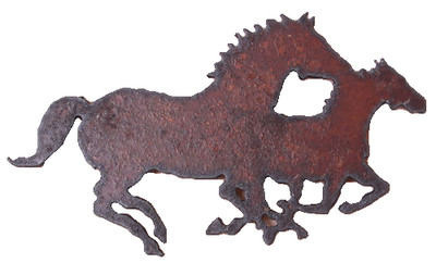 Universal Ironworks Rustic Metal Two Galloping Horses Magnet