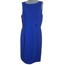 Tahari Blue Sleeveless Knee Length Dress Size 12