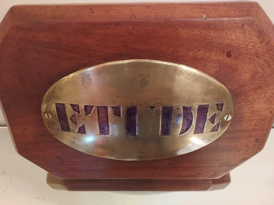 Ancienne Plaque Ovale Bombée Laiton ETUDE commissaire Priseur Notaire  - Photo 4/4