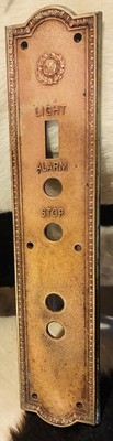 Antique Ornamental Bronze Otis Elevator Hotel Lobby Push Button Backplate