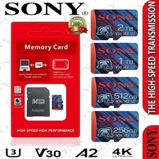 SONY Micro SD Card 2TB 512GB 256GB 128GB TF Memory Card Extreme 1TB U3 4K High