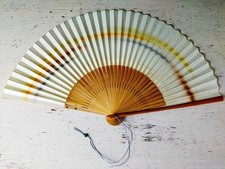 Vintage japanischer Klappventilator SENSU 22cm Bambus traditionell unbenutzt ...
