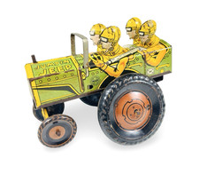 Vintage 1940's Marx Tin Litho Wind-Up Jumpin' Jeep - Works
