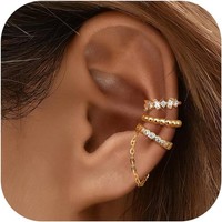 Ear Cuff Gold 3 StüCk Ohne Ohrloch Fake Helix Piercing Clip Earcuff Set Damen