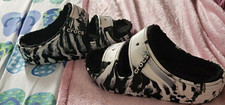 Crocs Classic Lined Tie-Dye Clog Black/White Slip On Unisex US 10