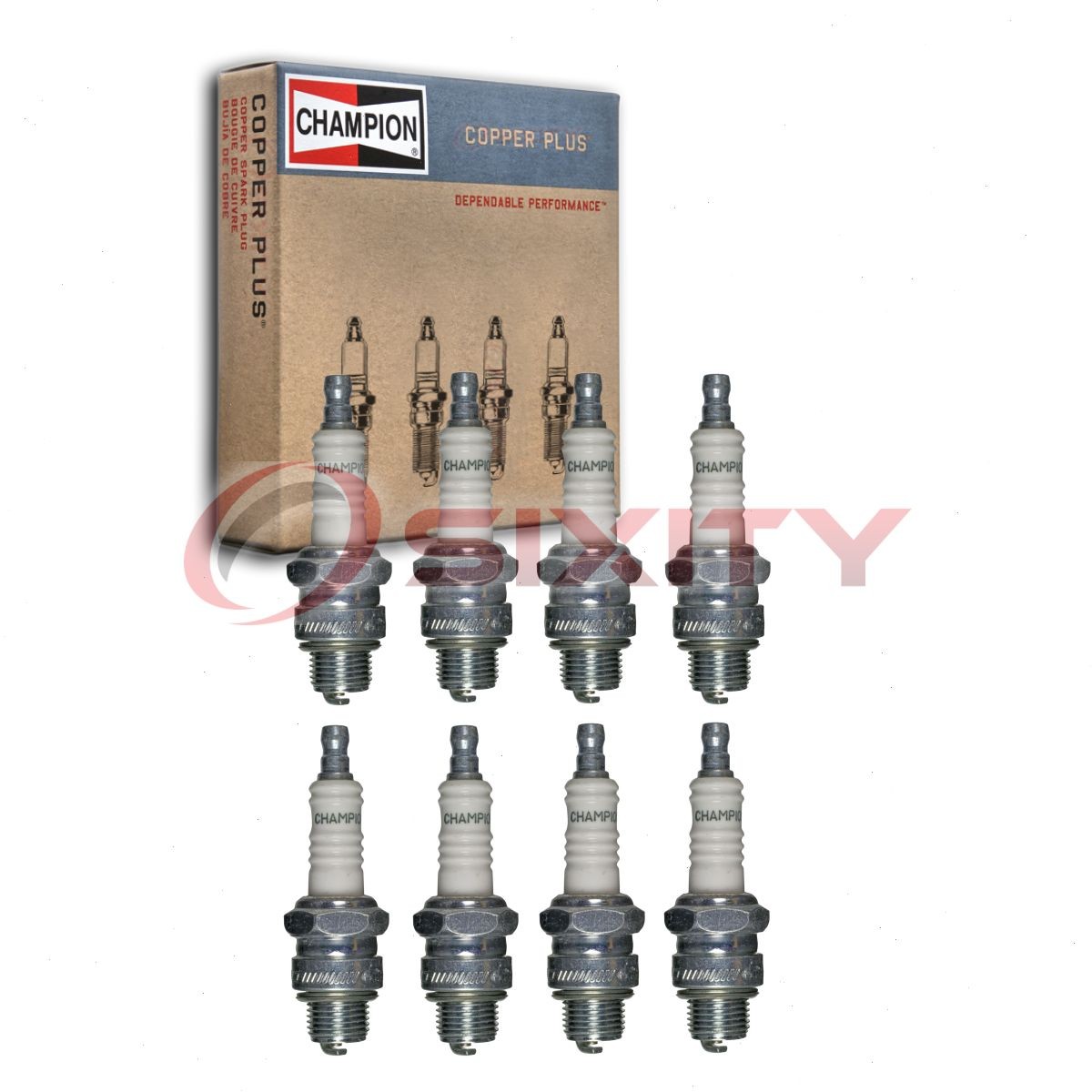 8 pc Champion Copper Plus 538 Spark Plugs for RH8C 96461 3212 Ignition Wire yc