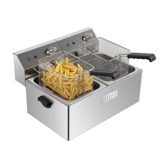 Electric Fryer Double Tank 11L Stainless Cooking Commercial Catering Restaura...