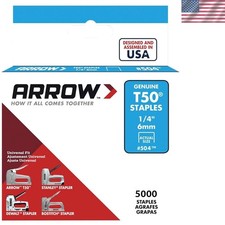 5000-Pack Arrow 504 Heavy Duty Staples - 1/4-Inch Leg for Construction & Repairs