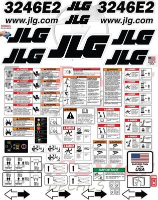 Fits JLG 3246E2 Scissor Lift Decal Kit   Laminated 3M Vinyl - Free Shipping