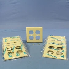 Cooper 5150V Ivory 2-Gang Duplex Receptacle Unbreakable Wallplate Covers 10-Pack