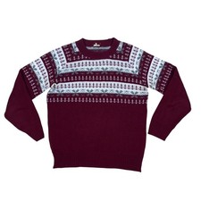 Vintage Island Schneeflocken Pullover S Klassisch Traditionell Nordic Fairisle