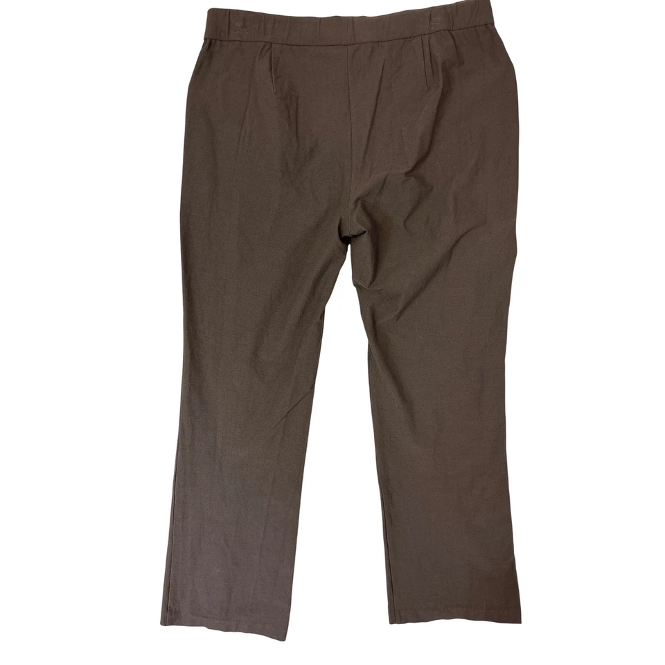Eileen Fisher Petite Pants Womens PL Pull On Comfort Stretch Khaki Brown Gray - Image 4 of 4