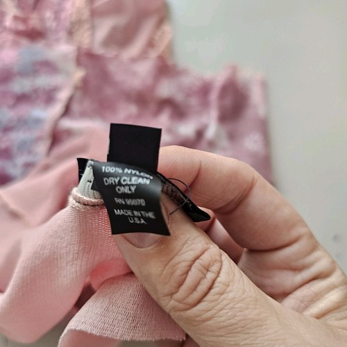 Kleines rosa Blumen Babydoll Oberteil Spitzenbesatz Kurzarm Netz durchsichtig Y2K Fee - Bild 7 von 7