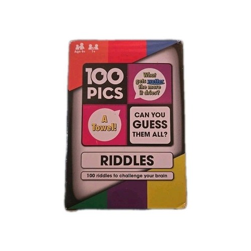 100 PICS: Riddles Can You Guess Them A ? Ages 6+ 1+ Player Fun Solve ...