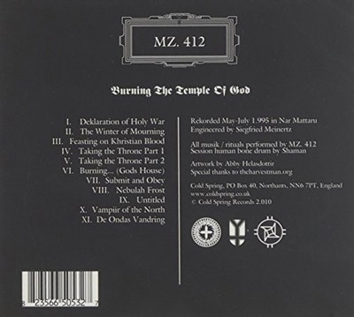 Burning the Temple of God by MZ 412 [Audio CD]