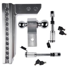 Adjustable 10 Drop Rise Trailer Hitch For 2 Receiver 2 2-516 Chrome Ball Adjustable 10 Drop Rise Trailer Hitch For 2 Receiver 2 2-516 Chrome Ball