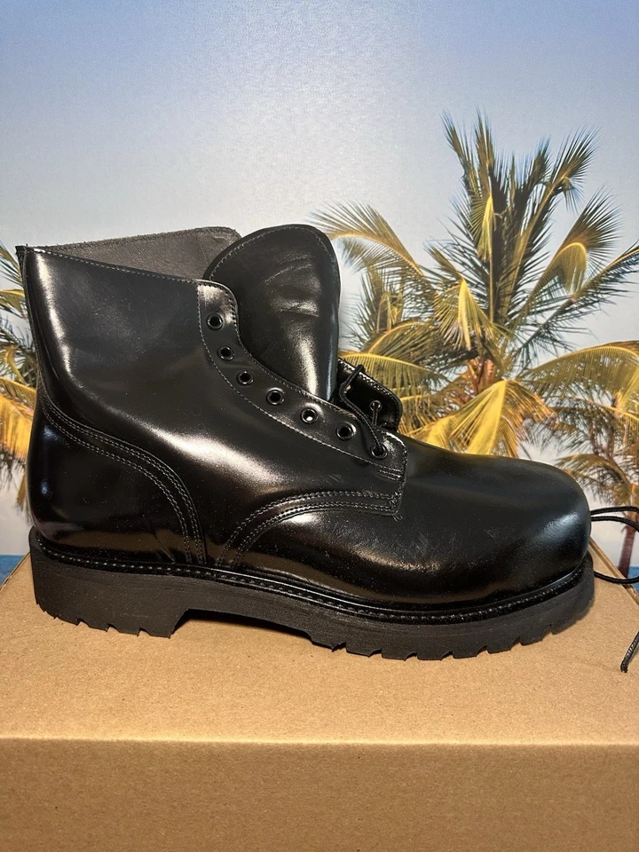 Vtg New with Box Steel Toe 5137 Vibram Blk Combat Boots Leather Safety Sz 11 - Image 3 of 4