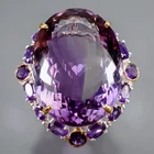 Jewellery 60 ct+ Natural Amethyst Ring 925 Sterling Silver Size 8 /R472679