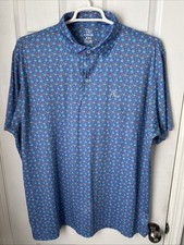 Rhoback Performance Polo The Snowbird Flamingo and Palm Trees XXL 2XL NWOTs