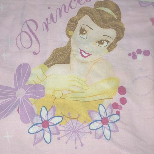 Vintage Disney Princesses Twin Flat Sheet Pink Belle Cinderella Multi Color - Picture 2 of 12