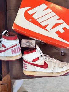 Original 1985 Nike Big Nike Altas Blanco Y Rojo Vintage Talla 8.5 Jordan 1  Dunk 85 | eBay