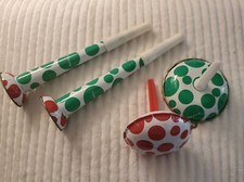 Vintage Set of 4 Tin Noise Makers MADE IN USA