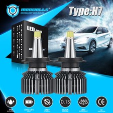 8-Sides H7 LED Headlight Bulb Kits 360  Low Beam White Super Bright 6500K 2400W