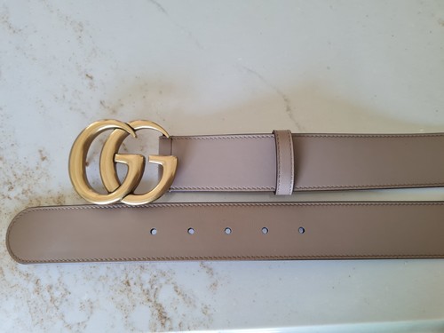 Gucci Belt GG Marmont Dusty Pink/Rose, Brass Buckle, 90 cm - fits 30/32 waist - Picture 6 of 6