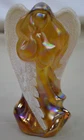 Fenton Iridescent Autumn Gold Amber Carnival Glass Angel Figurine Coralene Wings