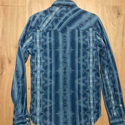 RRL Double RL Ralph Lauren Native pattern indigo Shirt men RRL Double RL Ralph Lauren Native pattern indigo Shirt men
