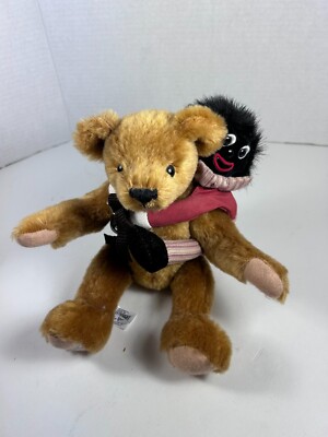 VINTAGE MERRYTHOUGHT OLIVIA HOLMES BEAR with BLACK BOY RARE 113