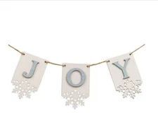 CWI  Christmas Decor - Joy Tier Tray Mini Small Banner Garland Clip