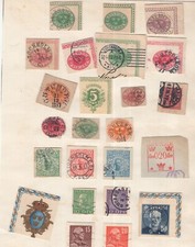 Sweden collection postal stationary and post cards cut squares about 24