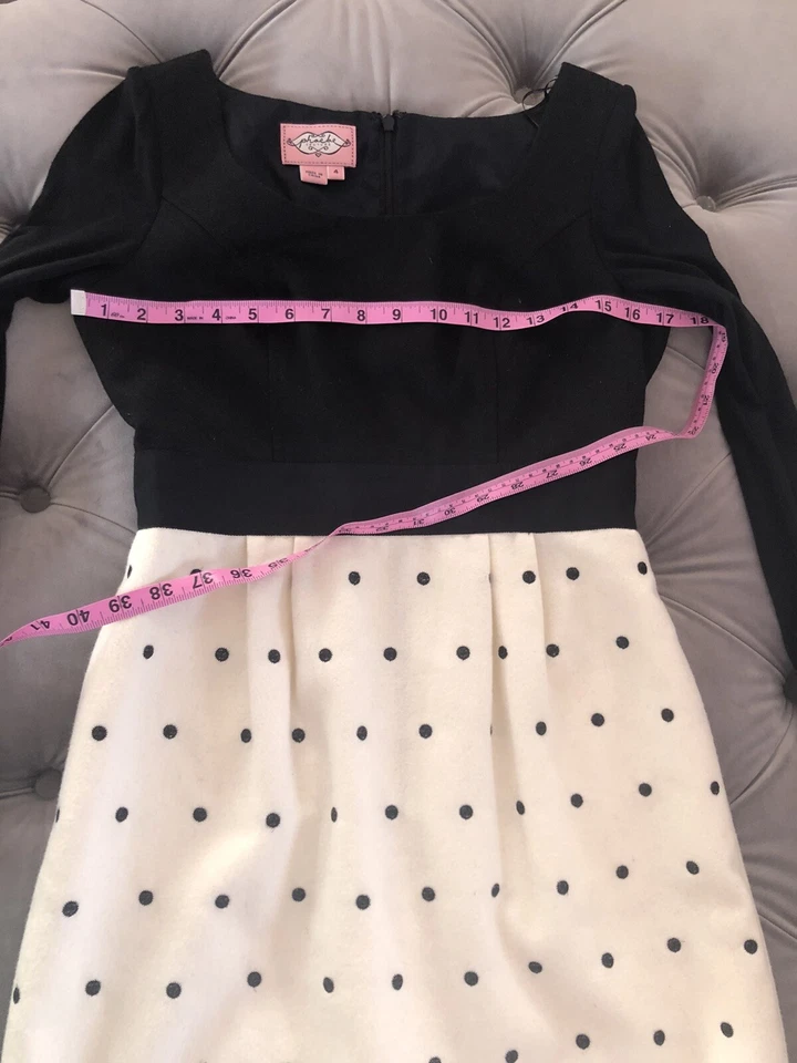 Nuevo con etiquetas Vestido de Lana Phoebe Couture Punto Negro Manga Larga Talla 4 S $330 Foto 4 de 4