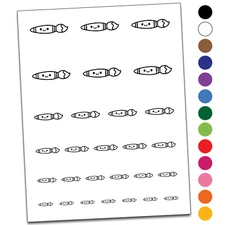 Kawaii Paintbrush Crafts Teacher School Temporary Tattoo Water Resistant Set