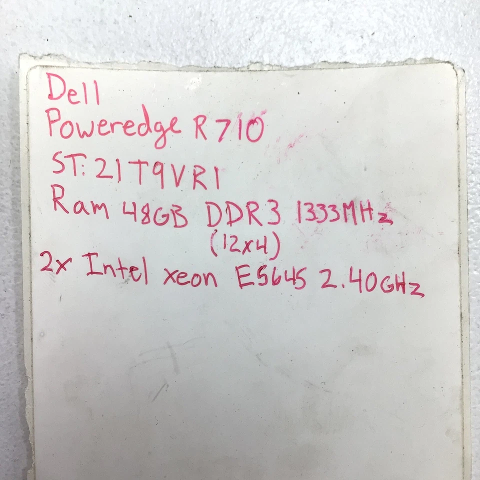Dell PowerEdge R710 ST:220BVR1 RAM 48GB ECC DDR3 1333MHz Intel E5645 2.4GHz - Image 2 of 4