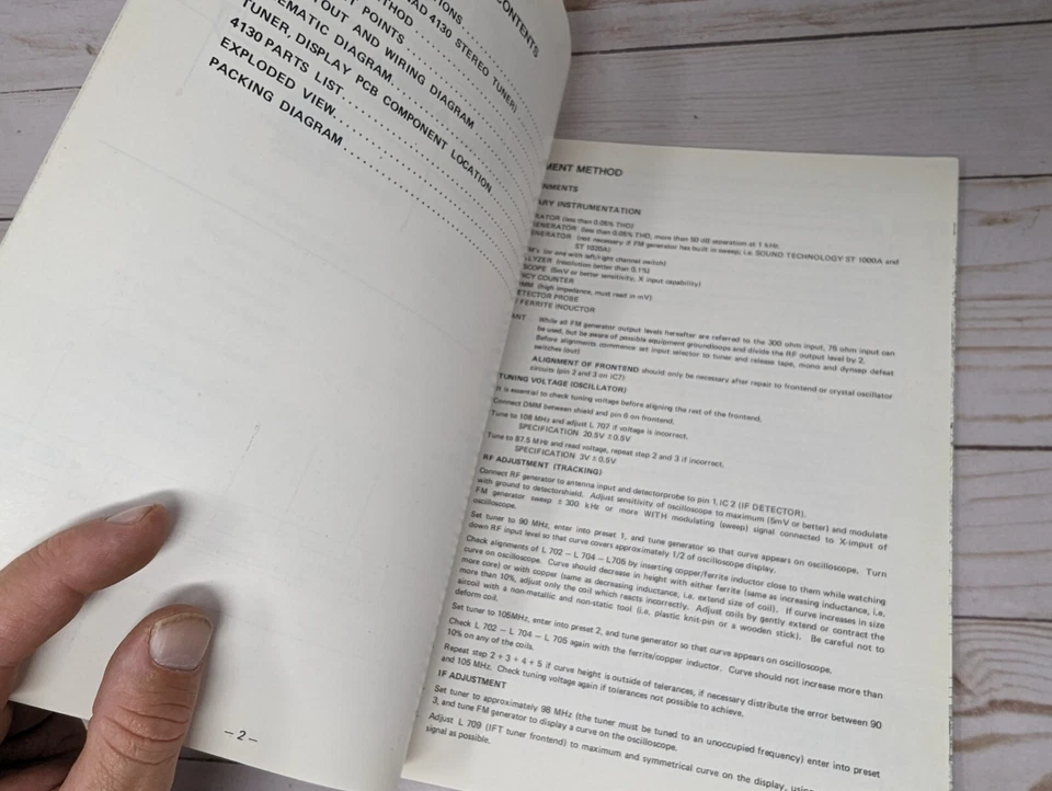 Serie de monitores manuales de servicio sintonizador estéreo NAD 4130 *Original OEM* Foto 3 de 4