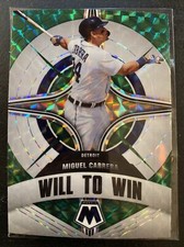 2022 Panini Mosaic Miguel Cabrera WILL TO WIN Green Prizm #WW-8 Baseball Tigers