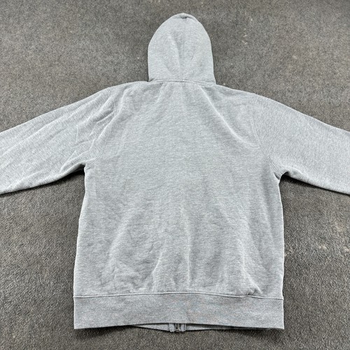 Undefeated Hoodie Mens L Grey Full Zip Sweater Fleece Solid Cotton Blend UNDFTD - Picture 9 of 12