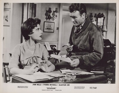 Yvonne Mitchell + John Mills in Escapade (1957)   Vintage Photo M 299