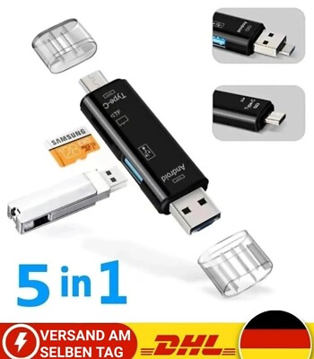 5 in 1 SD OTG Speicherkartenleser Leser Adapter USB 3.0 USB Type-C Micro USB NEU