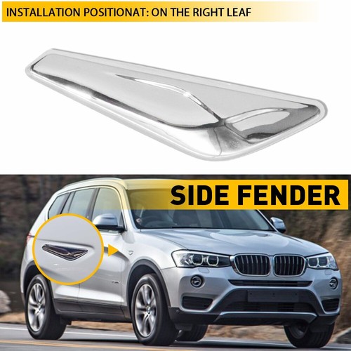 Chrome Front Right Side Fender Trim Finisher Fit for 2015-2017 BMW X3 X4 F25 F26 - Picture 16 of 18
